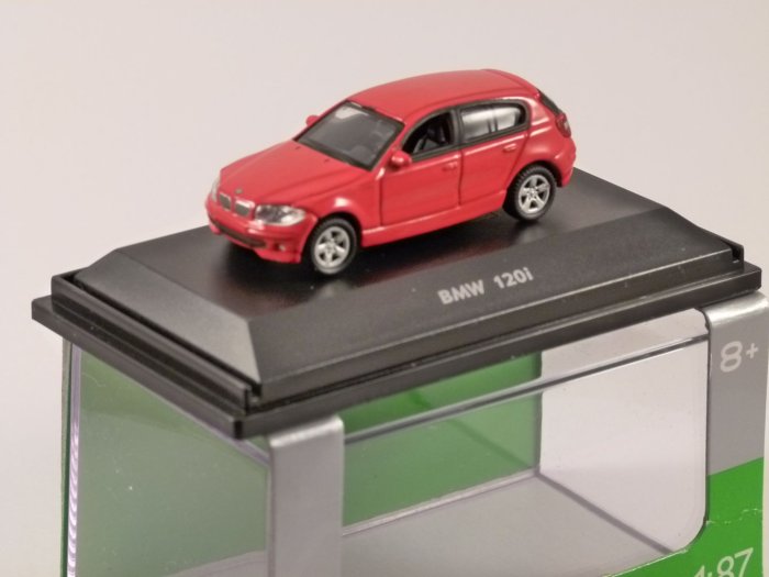 BMW 120i in Red 1/87 scale model WELLY
