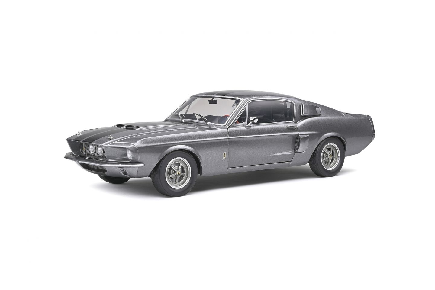 show original title Details about   1/18 solido shelby gt500 grey & black stripes 1969 new box home delivery