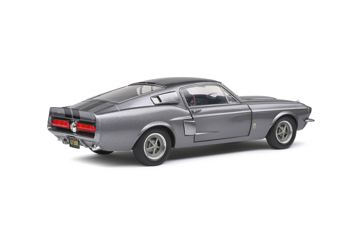 show original title Details about   1/18 solido shelby gt500 grey & black stripes 1969 new box home delivery