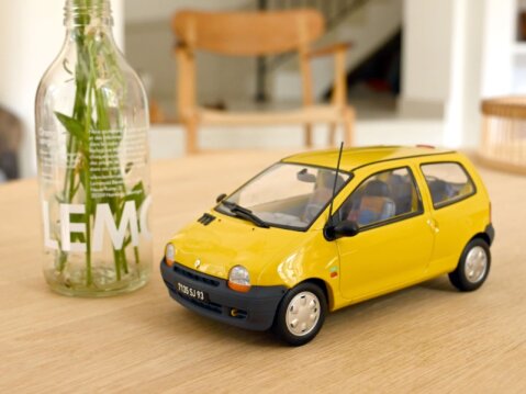1996 RENAULT TWINGO Benetton in Yellow - 1/18 scale model by Norev