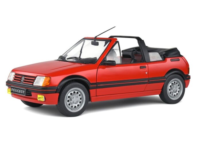1989 PEUGEOT 205 CTi Mk1 Cabriolet in Red 1/18 scale model by Solido